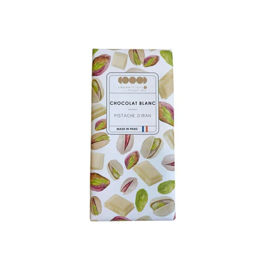 Chocolat blanc au praliné pistache d'Iran
