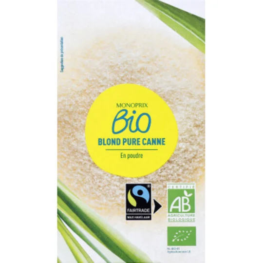 Sucre en poudre blond pure canne bio