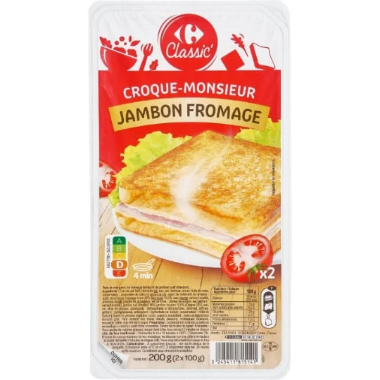Croque-monsieur jambon fromage