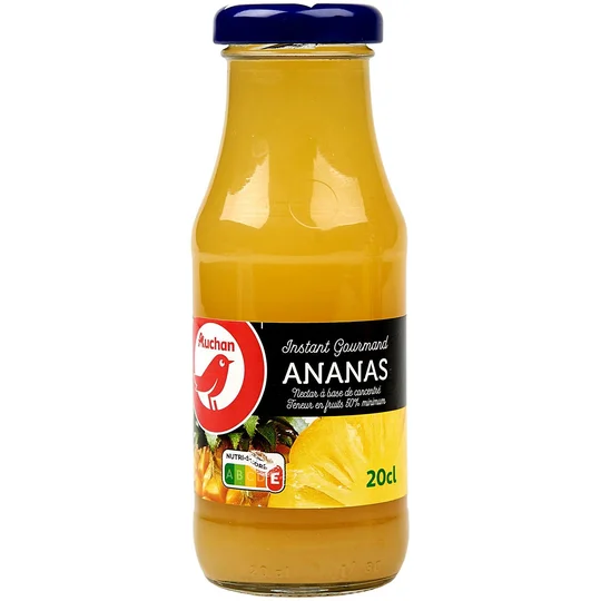 Nectar d'ananas bouteille en verre