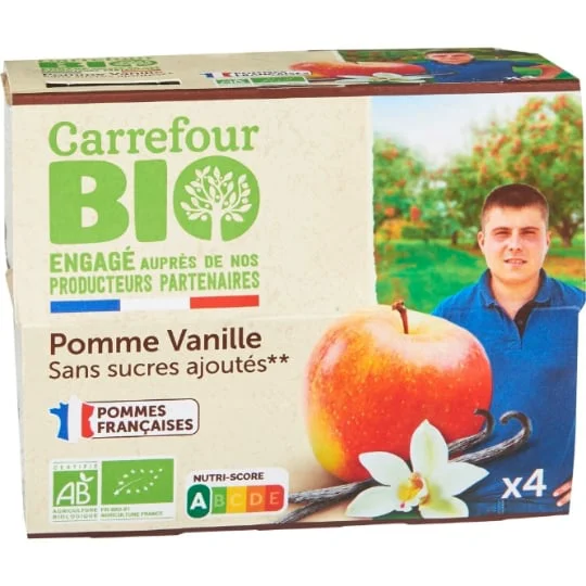 Compote pommes vanille s/sucres ajoutés