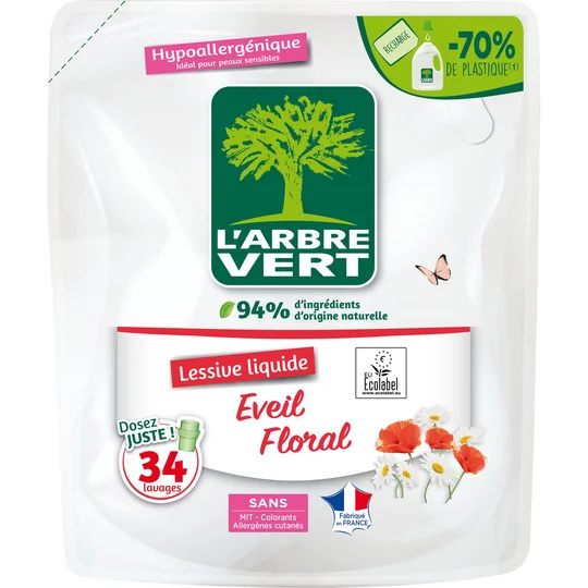 Lessive liquide éveil floral hypoallergénique