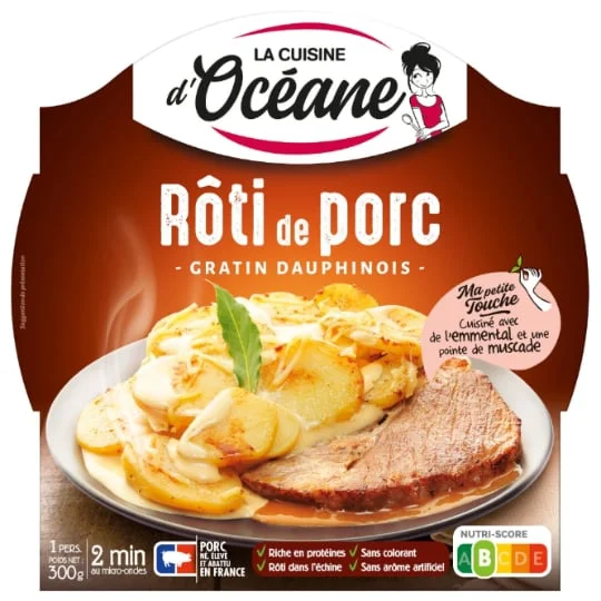 Plat cuisiné rôti porc/gratin dauphinois