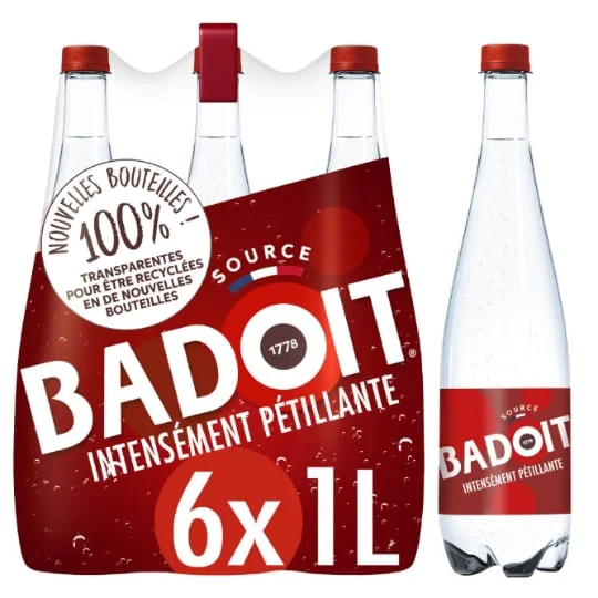 Eau gazeuse minérale intensément pétillante Rouge