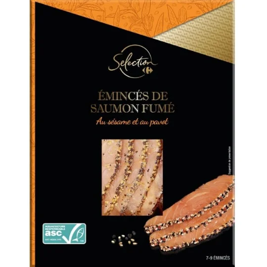 Saumon fumé émincés sésame et pavot