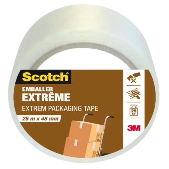 Adhésif transparent emballage extrême 25mx48mm