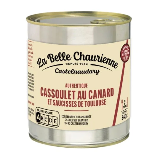 Plat cuisiné cassoulet au canard