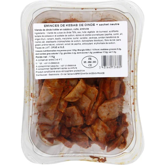 Emincé de kebab de dinde