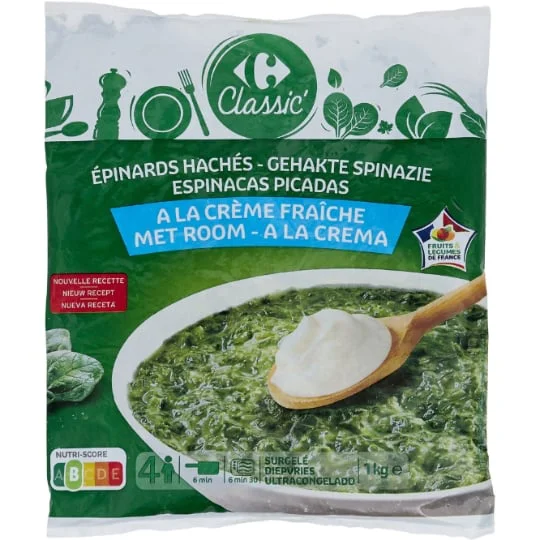 Epinards hachés à la crème