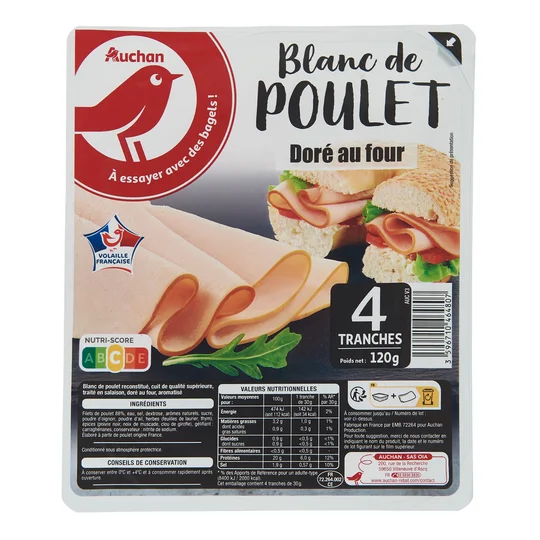 Blanc de poulet doré au four
