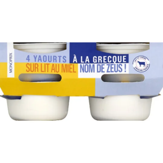 Yaourt à la grecque sur lit de miel