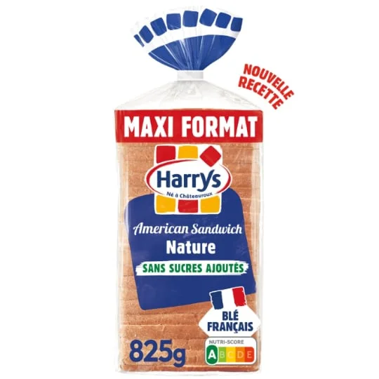 Pain de mie American sandwich nature sans sucres ajoutés maxi format sans additifs