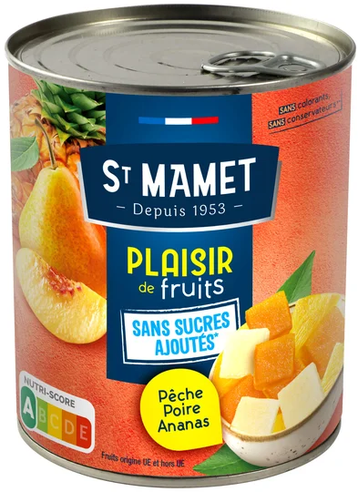 Fruits au sirop Pêche Poire Ananas
