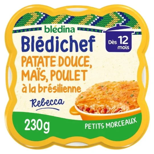 Plat bébé purée de patates douces et poulet à la brésilienne - dès 12 mois