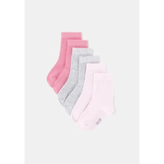 Chaussettes bébé rose/gris T18/20