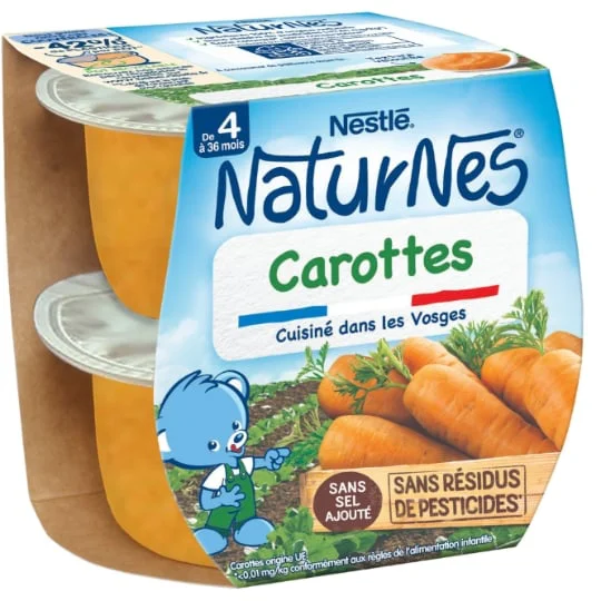 Petit pot bébé dès 4/6 mois, carottes