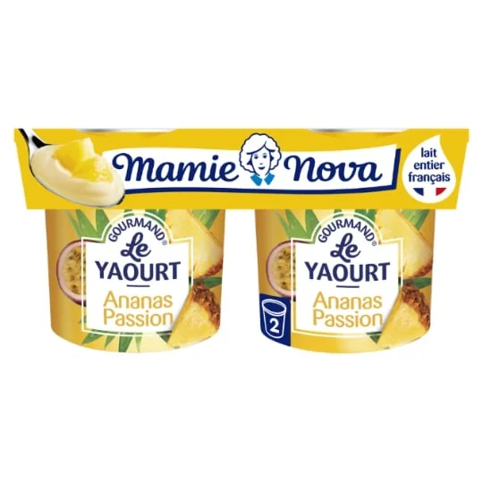 Yaourt aux fruits gourmand ananas passion
