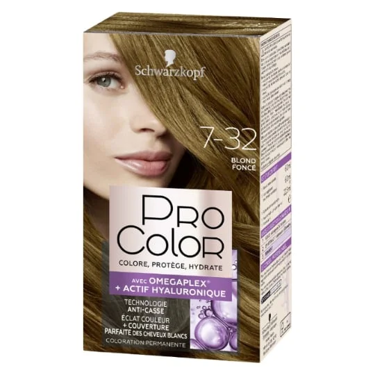 Coloration cheveux permanente blond foncé 7.32