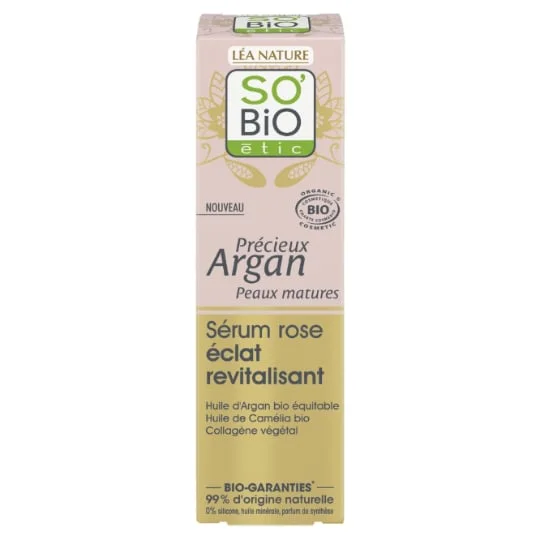 Sérum Visage Rose Eclat Revitalisant Peaux Matures Précieux Argan Bio