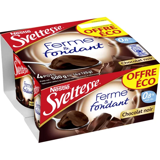 Spécialité laitière allégée au chocolat noir
