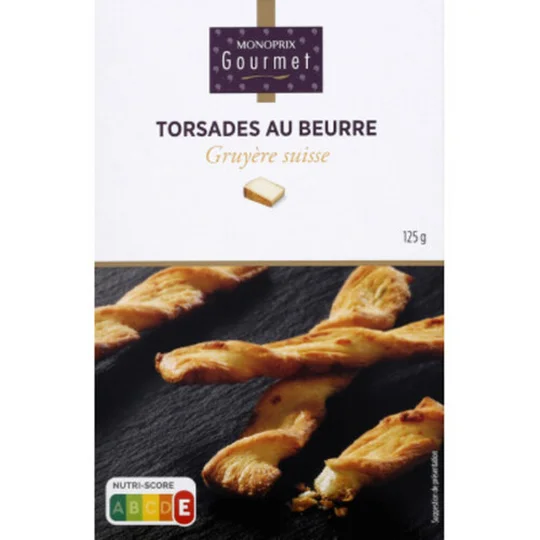 Torsades au beurre au gruyère Suisse
