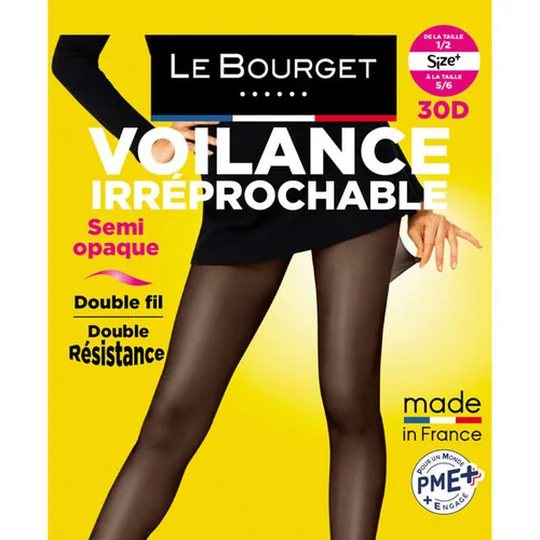 Voilance Irréprochable Collant 30D Gris Semi Opaque Taille 1