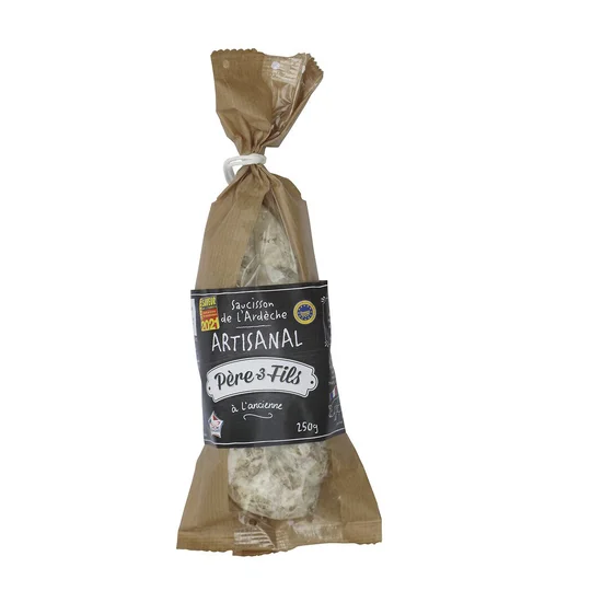 Saucisson sec, à l'ancienne, Véritable fabrication artisanale en Cévennes d'Ardèche