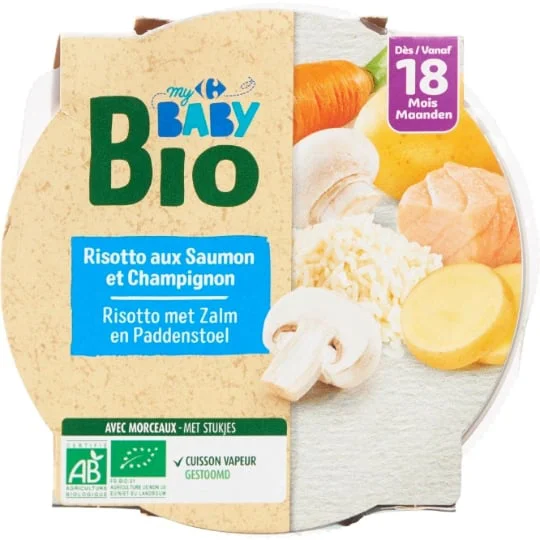 Plat bébé bio saumon champignon dès 18 mois