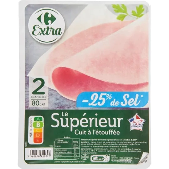 Jambon Le Supérieur sel réduit