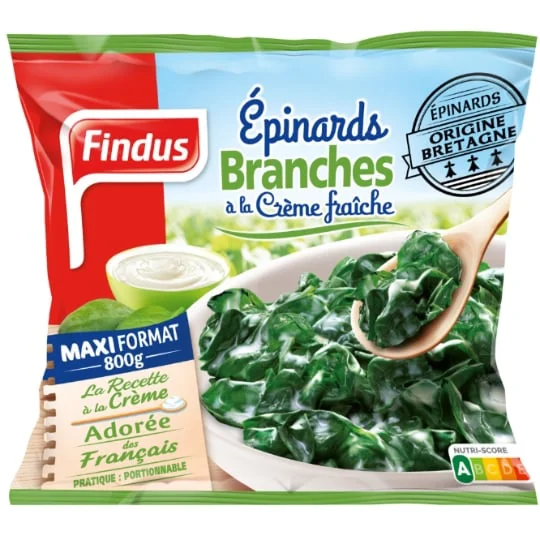 Épinards en branches à la crème fraîche