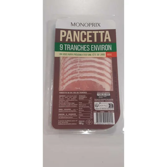 Pancetta au sel sec