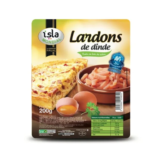 Lardons de dinde halal fumés