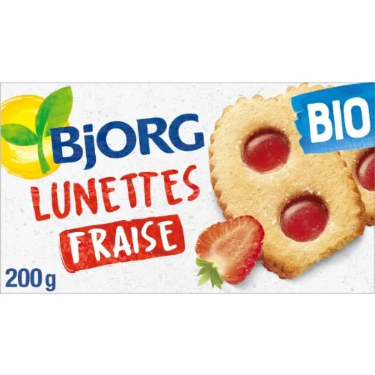 Biscuits lunettes à la fraise bio