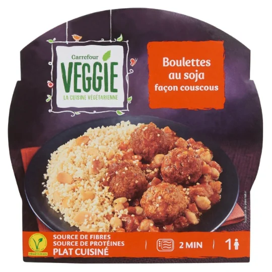 Plat cuisiné boulettes au soja