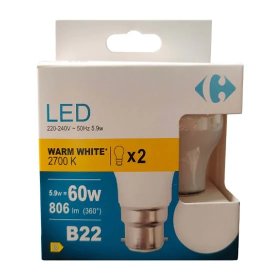 Ampoule LED Spérique 60W B22