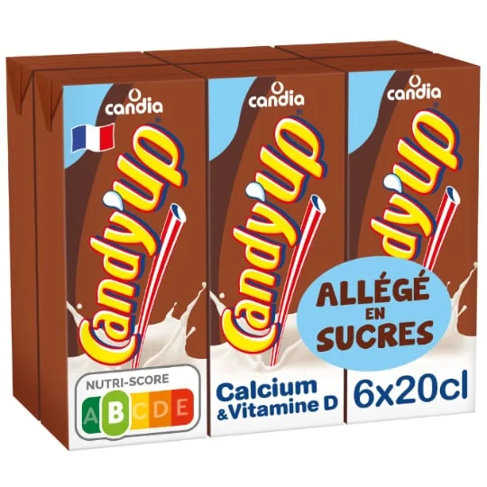 Boisson lactée chocolatée allégée en sucres