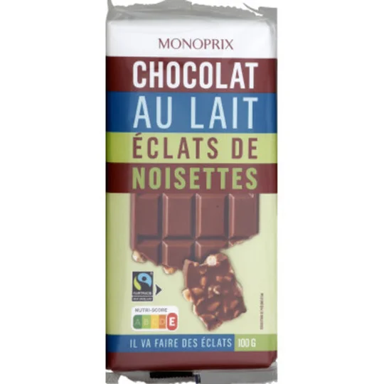 Chocolat au lait aux éclats de noisettes, Max Havelaar