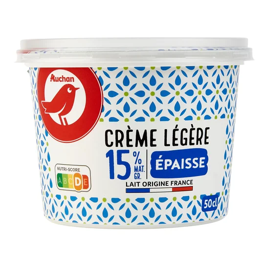 Crème fraiche épaisse légère 15% MG