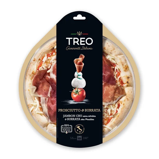 Pizza prosciutto e burrata