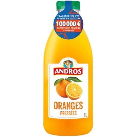 Jus d'oranges pressées 100% pur jus sans sucres ajoutés