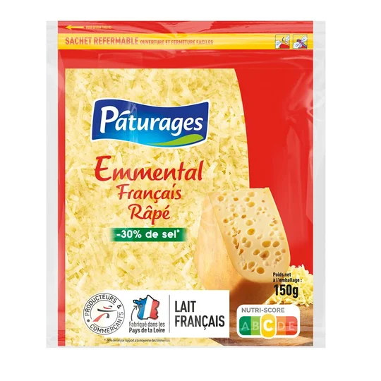 Emmental français râpé sel réduit