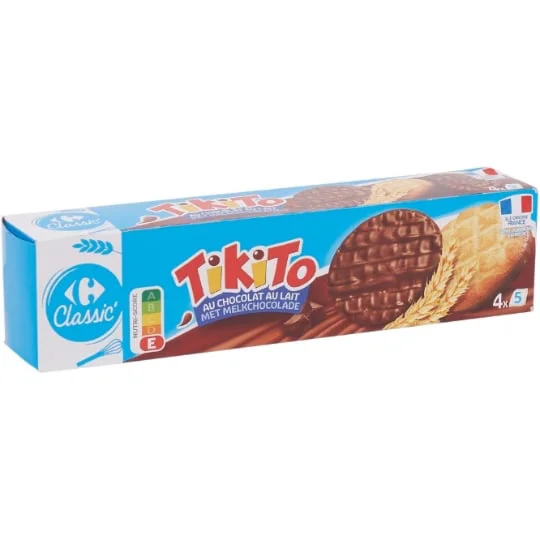 Biscuits nappés chocolat lait