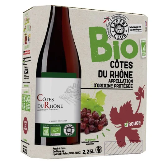 Côtes du Rhône AOP, vin rouge BIO