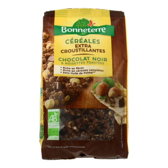 Céréales croustillantes chocolat noir noisettes Bio
