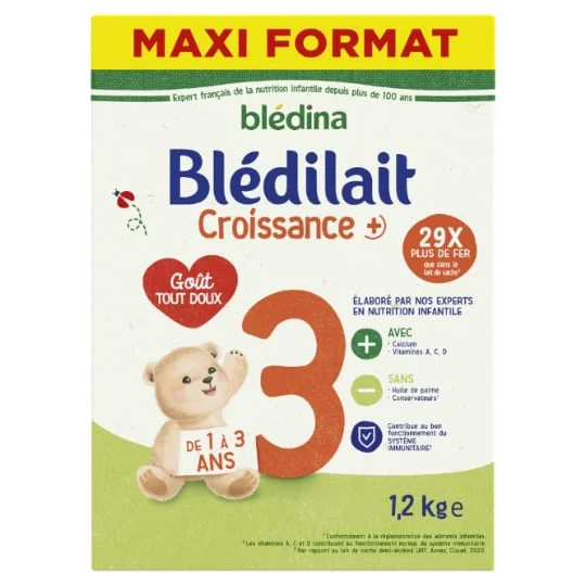 Lait bébé en Poudre de 1 à 3 ans croissance