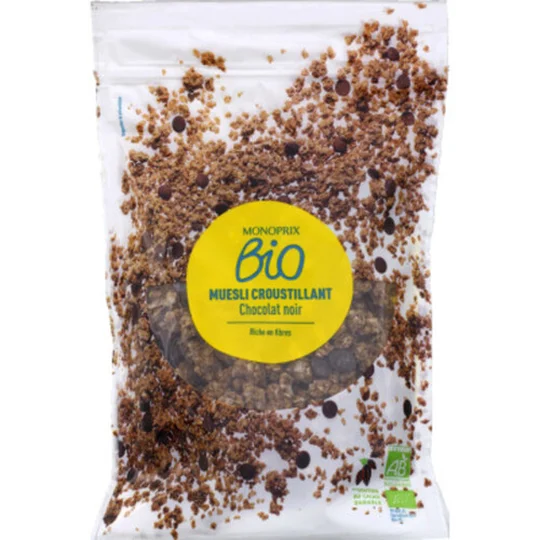 Muesli croustillant chocolat noir bio