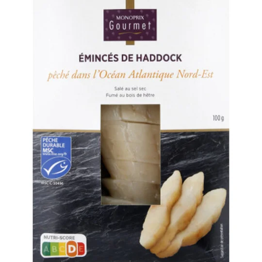 Émincés de Haddock fumé au bois de hêtre