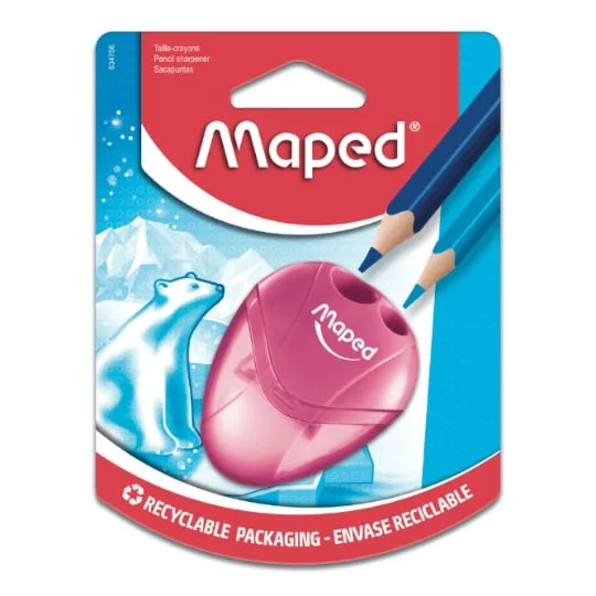 Taille-crayon à 2 têtes Bleu avec réserve igloo