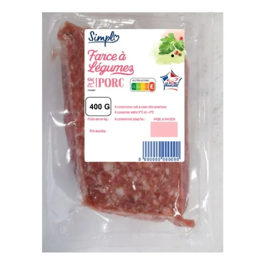 Farce à légumes, pur porc Simply