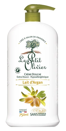 Crème de douche hypoallergénique au lait d'argan